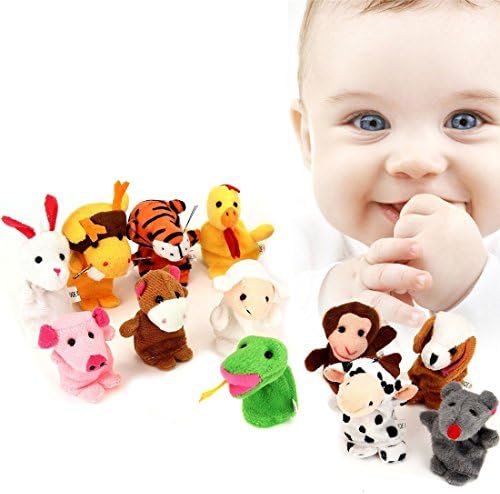 Linkings 10 Pcs Finger Set Animal Puppet children's Learn Play Story Toy Set