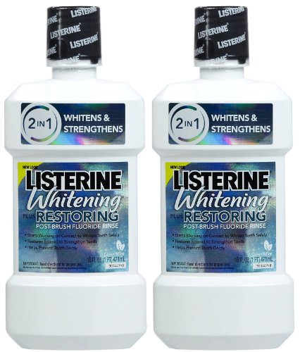 Listerine Healthy White Restoring Acticavity Flouride Mouthwash - Clean Mint - 16 oz - 2 pk