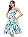 PAUL JONES Womens Flower Print Sleeveless V-Neck Vintage Dress Color B(S)