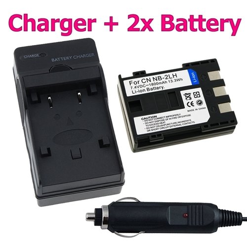 TWO BATTERY And CHARGER For CANON Digital Rebel XT Xti