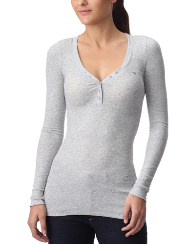 Hilfiger Denim SlimFit Lola henley l/ s 1653416550 Damen T-Shirt, Gr. 38, (L) Grau (LIGHT  Preisvergleich