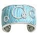 Blue Genuine Leather Sterling Silver & CZ Bangle