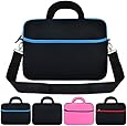 13 Inch Laptop Sleeve, 13 Inch Laptop Shoulder Bag, KOZMICC 13 13.3 Inch Neoprene Messenger Black/Blue Handle Strap Case for Apple MacBook Air Pro Dell HP Lenovo Acer ASUS Chromebook Laptop Ultrabook