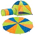 Now and Then 10' Parachute Tent and Tunnel Set