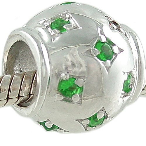 Emerald Green CZ May Birthstone Starburst Sterling 