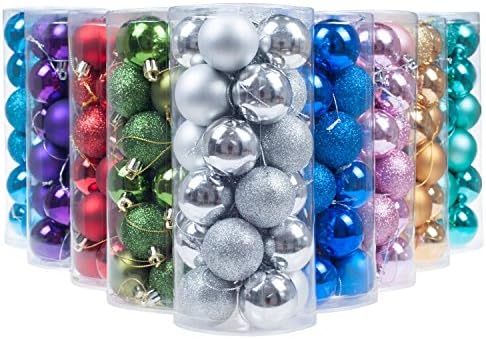New Yisheng 24pcs Christmas Tree Decor Ball Bauble Hanging Xmas Party New Year Party 40mm/1.57" (Silver)