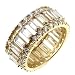 SAVE 75% Diamond Cut Signity® Stone Cubic Zirconia & Created Ruby in 14K White Classic Gold Eternity Ring by Designer Michael Valitutti Cubic Zirconia: 14K Yellow Gold Full Eternity Baguette Band with Signity CZ - OVERSTOCK Clearance Sale!