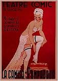 Teatre Comic By Unknown. ART PRINT ON CANVAS with 3/4 inch deep bars. Size: 25 x 36 Inches