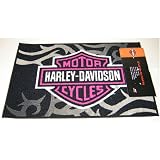 Review   / Pink Flame Licensed Harley Davidson Throw Rug Indoor Outdoor