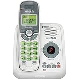 VTech CS6124 DECT 6.0 Cordless Phone with Answering System and Caller ID/Call Waiting, White with 1 Handset