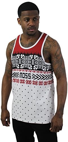 Moss New York Men's Snow Globe Tank Top Shirt Motif Red Size S