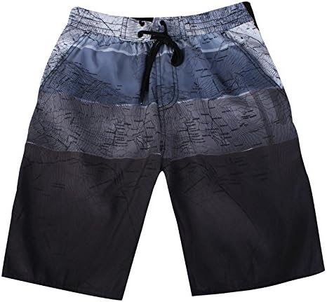 SANSEIJH Couples Floral Shorts Summer Beach Jams With Adjustable Drawstring(Grey,US 5XL)
