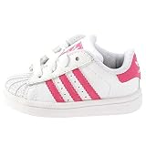adidas Originals Superstar Retro Sneaker (Infant/Toddler),White/Radiant Pink/White,4 M US Toddler