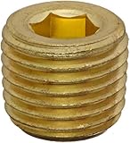 Anderson Metals 56115 Brass Pipe Fitting, Hex Drive Countersunk Plug, 1/4" NPT Male Pipe