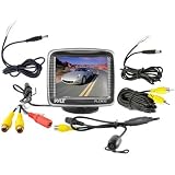 Pyle PLCM32 3.5-Inch TFT LCD Monitor with Universal Mount Rear View and Backup Color CMD Distance Scale Line Camera