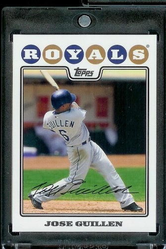 2008 Topps # 568 Jose Guillen - Kansas City Royals - MLB Baseball Trading Card in a Protective Screw Down Display Case