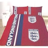 Clearance - England Football Double Quilt/Duvet Cover Bedding Set (Red) (Double Bed) (Red/Navy/White)