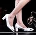 Sfnld Women's Retro Pointed Toe Metal Buckle Slip Ons Block Heel Pumps Shoes