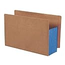 Smead End Tab Pocket, Reinforced Straight-Cut Tab, 5-1/4" Expansion, Extra Wide Legal Size, Redrope with Blue Gusset, 10 per Box (74689)
