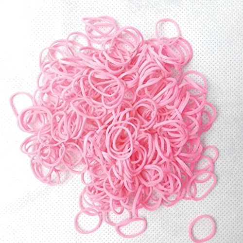 eBus Fashion Loom Rubber Bands Latex-free DIY Silicone Refill Bands with S-Clips (200 pieces, Pink)