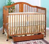 Stork Craft Chelsea 4-in-1 Crib with Drawer in Cognac
