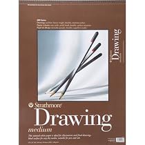 Strathmore 18-Inch by 24-Inch Drawing Medium Paper Pad, 24-Sheet