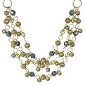 Multi Strand Filigree Necklace - Goldtone