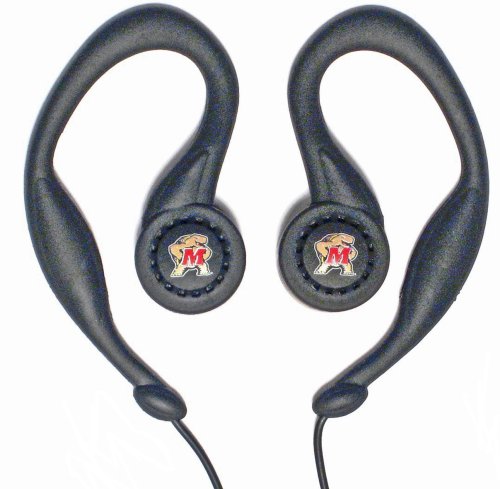 University of Maryland SportClip Earphones with Wind Up Storage Case for MP3, CD, DVD Players, Black University of Maryland SportClip Earphones with Wind Up Storage Case for MP3, CD, DVD Players, Black