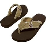 NHL Ottawa Senators Unisex Frayed Flip Flops - Khaki (Small)