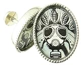 Military Gas Mask w/ Hand Grenades Cufflinks