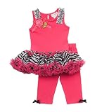 Fuchsia/ Black Zebra Print Tutu Legging Set