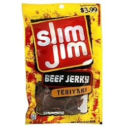 Slim Jim Teriyaki Beef Jerky, 2.9-Ounce Packages (Pack of 12)