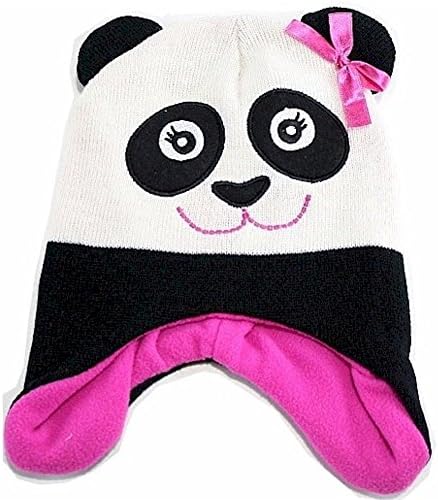 Critter Collection Toddler Girl's Black/White Panda Beanie & Mittens Set Sz. 2-4