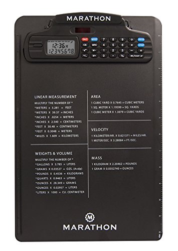 9441025 Marathon ST083016 Clipboard Stopwatch with Calculator, Clock, Stopwatch & TimerNew and Improved , 14" Height, 9.5" Wide, 1.75" Length, black