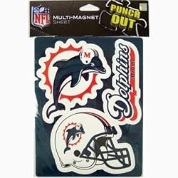 Miami Dolphins NFL Multi Magnet Sheet 3 Magnets