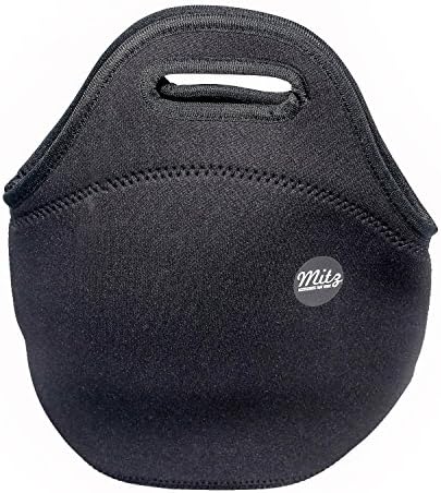 Mitz Accessories Premium Insulated Neoprene Lunch Bag, Simple Black Color