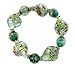 Bracelet (Stretchy) - Murano Glass Twists ~ Teal and Green (MBS6)
