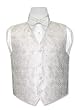 Covona BOY'S Solid OFF-WHITE Paisley Dress Vest BOWTIE Set