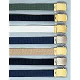 Military Color Web Belt 54, Khaki with Brass Buckle