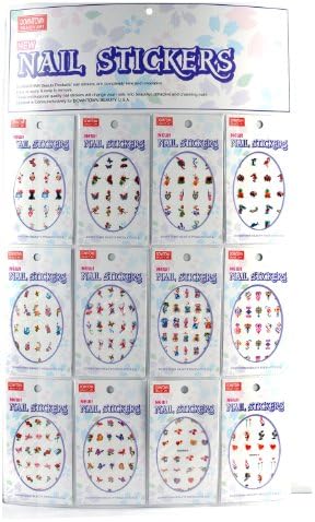 Downtown Beauty Nail Art Sticker Set New Nail Stickers With Flower And Character 12 Packs in Different Designs