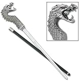 Sporting Goods : Fiendish Silver Dragon Aluminum Sword Cane