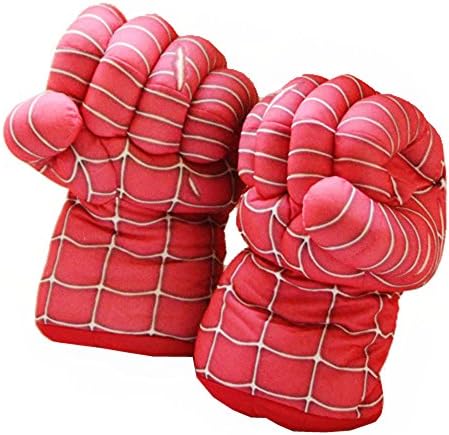 Super Spider Soft Plush Boxing Gloves Toys Costume Props for Kids Halloween Gifts by The Hulk