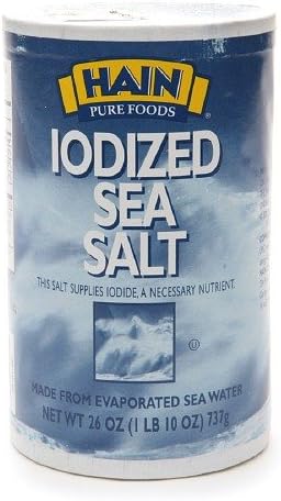 Hain Pure Foods Iodized Sea Salt 26 oz (Pack of 1)