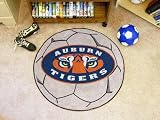 Auburn Tiger Soccer Ball 29 Round Floor Mat (Rug) - Auburn Tigers NCAA College Athletics