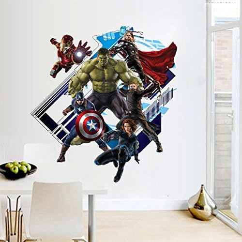Removable 3D View The Avengers Captain America Art Mural Vinyl Waterproof Wall Stickers Kids Room Nursery Decor Decal Sticker,Y007