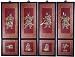Set Of Four Wooden Oriental Wall Art Hanging Screens