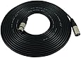 GLS Audio 25 foot Mic Cable Patch Cords - XLR Male to XLR Female Black Microphone Cables - 25' Balanced Mic Snake Cord - Single