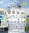 New A to Z Alphabet Baby Infant Crib Nursery Bedding Set 10 Pieces ** Reversible Into 2 Designs ! **