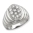 Sterling Silver Men's CZ Ring