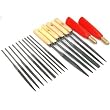 18Pc Needle File Set Wood Handles Files 3x140mm Tool